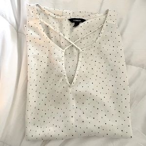 Express short sleeved polka dot top
